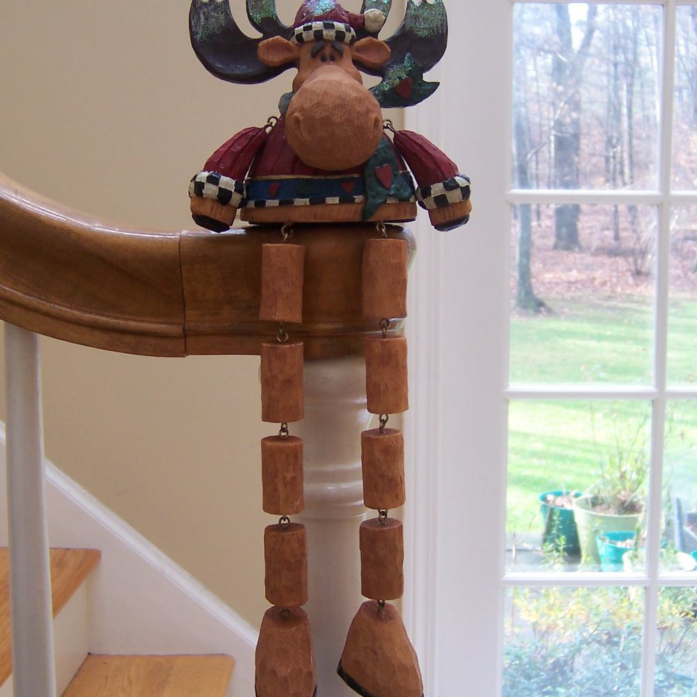 Christmas Moose Mantle Decoration